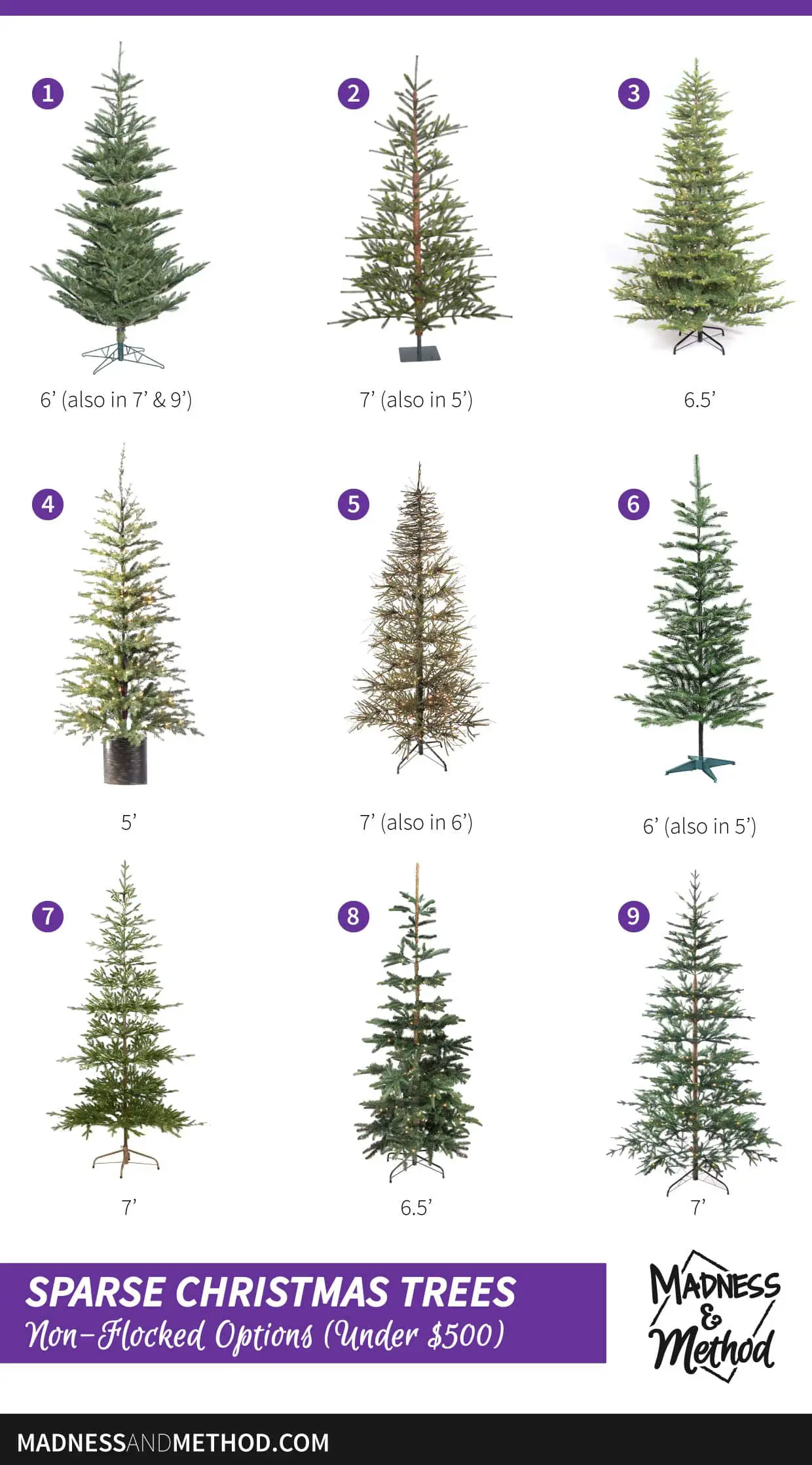 best sparse christmas trees