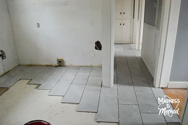 24x12 tiles in kitchen