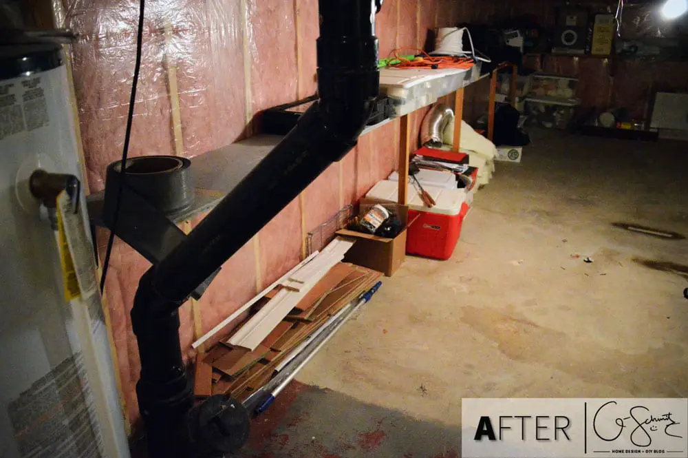 Clearing up and cleaning out the basement crawlspace. This post has before and after images showing how we organized and tidied up our basement crawlspace.