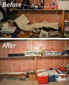 cleaning the crawlspace before and after