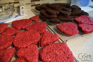 Heart Shaped Bars Cooling on a Tray