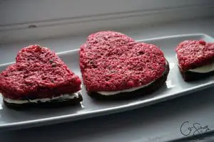 Three Sizes of Heart Shaped Red Velvet Brownie Bars