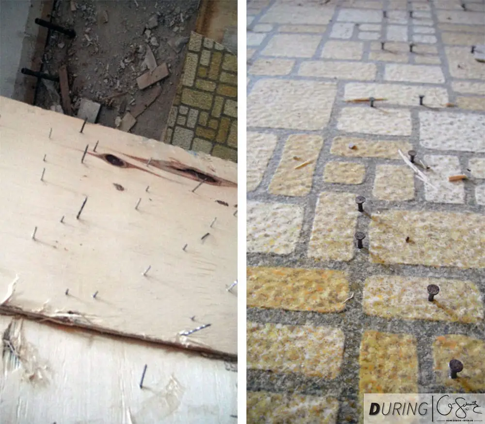 The (painstaking) process of how we took up the old linoleum floors in our kitchen to prepare for the DIY ceramic tile install.