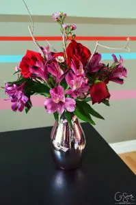 Red and Pink Bouquet with Painted Branches