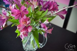 Pink Bouquet in a Clear Mug