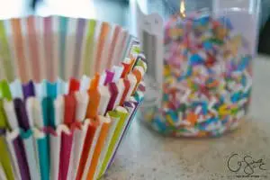 Rainbow Sprinkles and Striped Cupcake Liners