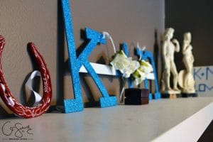 Closeup of Wedding Memory Shelf