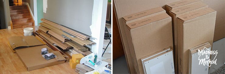 pile of ikea kitchen boxes