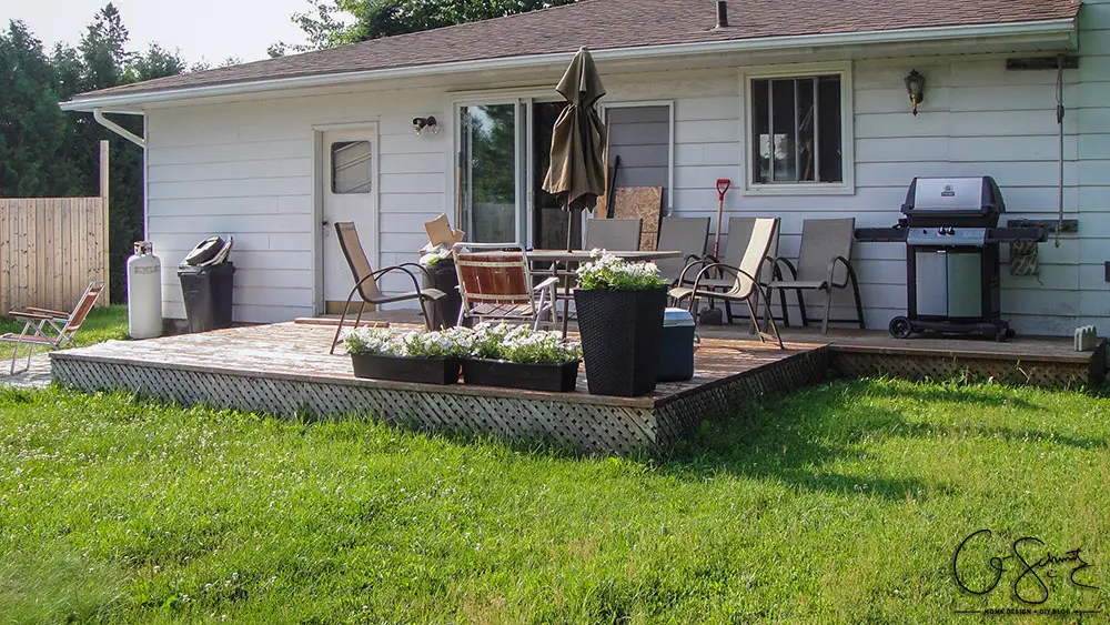 We're not just cleaning, re-organizing the layout and staining our deck... we plan on doing a lot more for this DIY outdoor project (check the blog for details on our plans!)