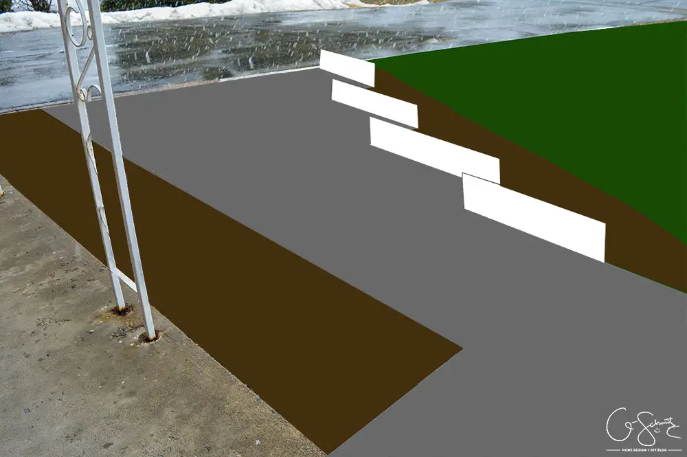 Plans for the front walkway