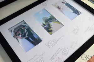 Are you planning a wedding and thinking of having a wedding guest book alternative? This easy DIY is a great way to display your wedding or engagement photos as part of your home decor.