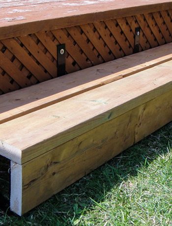 This was probably the quickest and easiest summer DIY project so far! Building a single step with brackets adds safety to your deck experience. For those thinking of adding a deck step, I hope my tips help you avoid some mistakes!