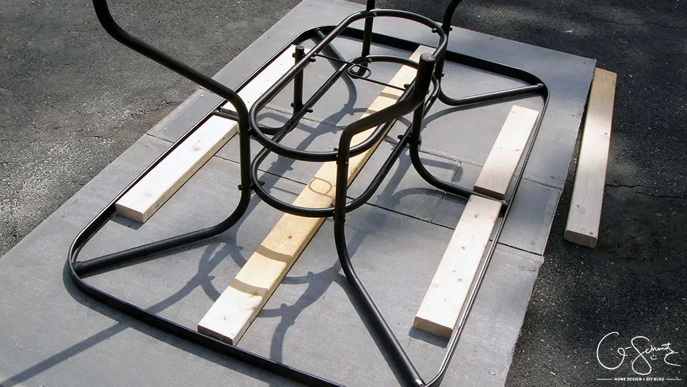 Did your glass patio tabletop break and you’re looking to make a new top? Here’s a super-duper custom patio table that I made using lots of leftover materials. It’s an easy DIY project that can be almost completely customized to anything you want!