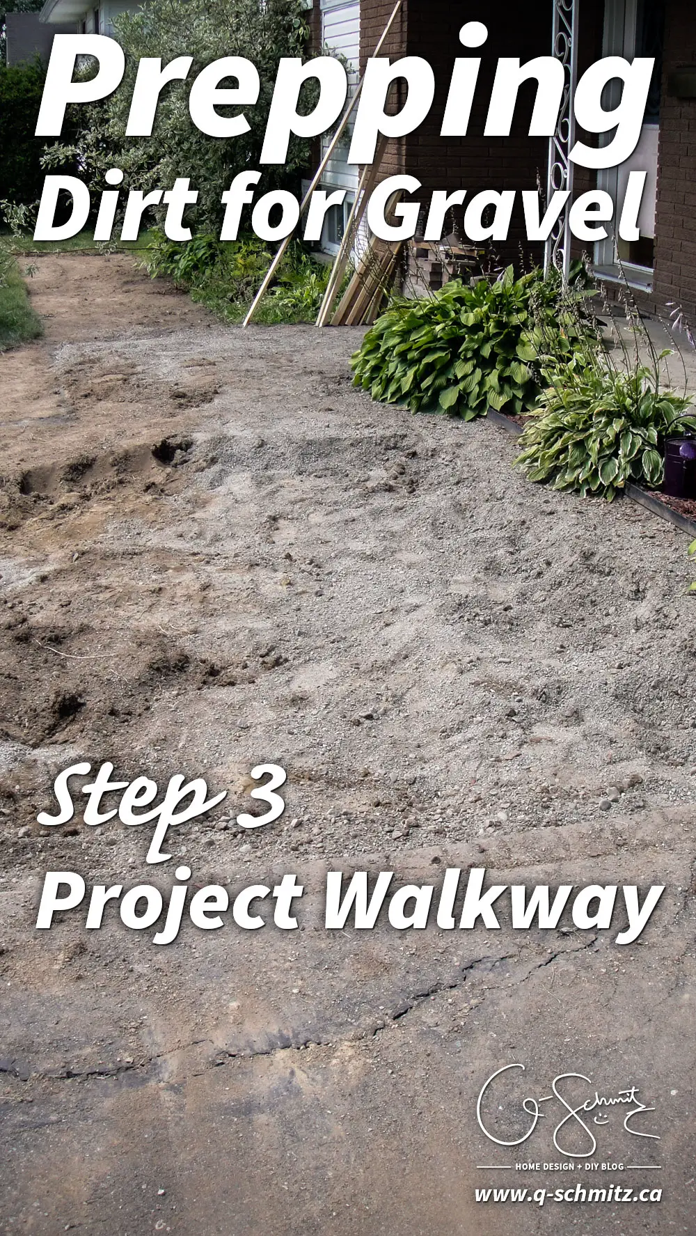 Prepping dirt for gravel is a step you don’t want to skip if you’re planning on doing a DIY walkway. By making sure everything is deep and level now, you’ll avoid some headaches in the long run. 