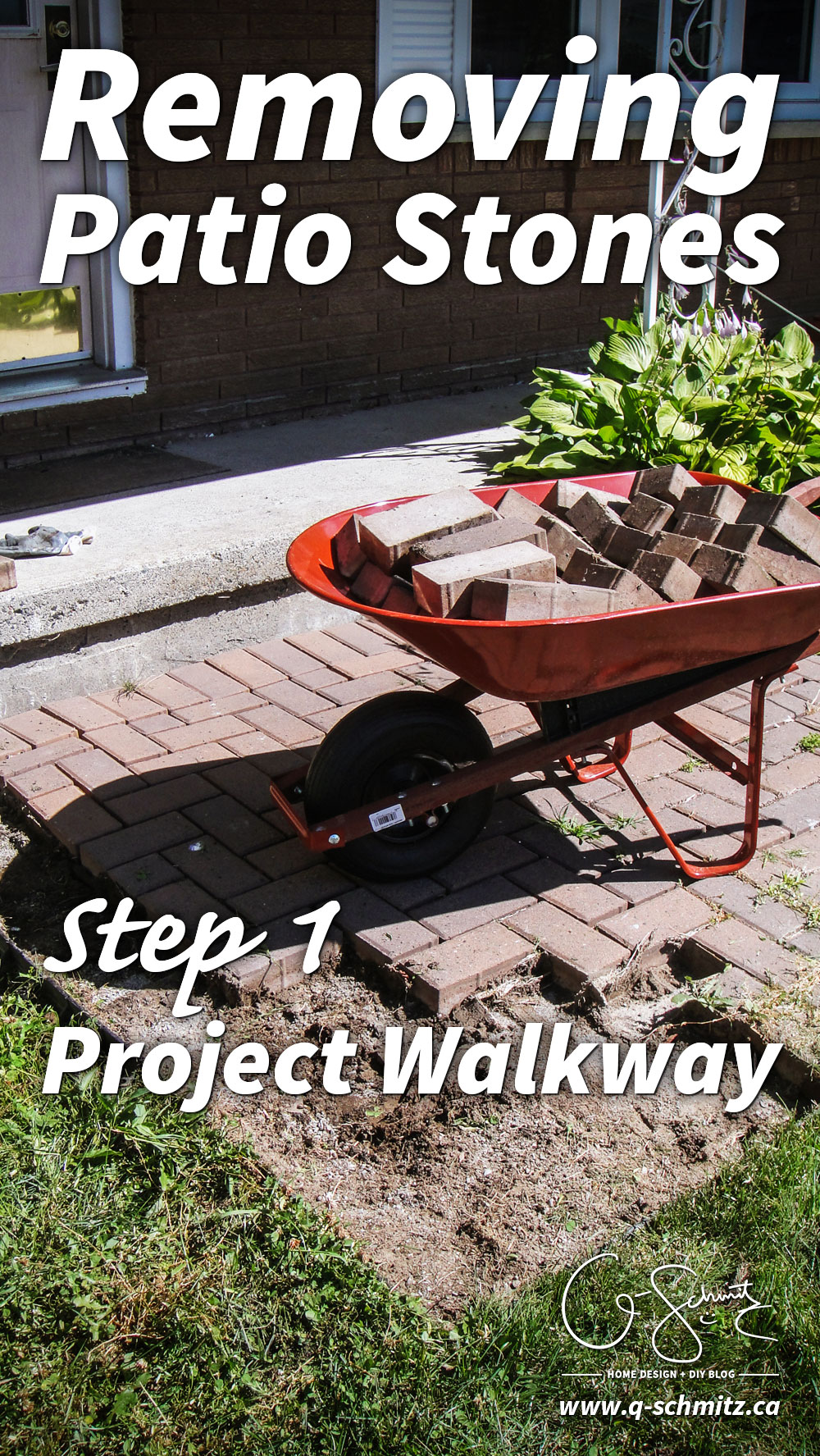 We’ve started our front walkway remodel, and the first step is removing patio stones. If you’re planning on doing a DIY walkway project this summer, these tips are for you! 