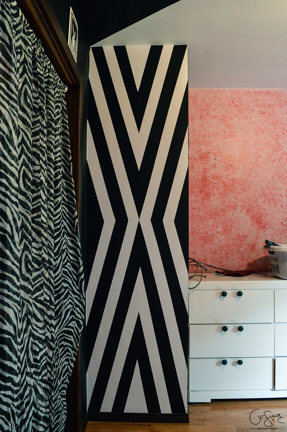 Are you ready to add some bold colour and stripes to your home décor? Check out my first major DIY project (my bold teen bedroom) – and feel free to incorporate some of this style into your girls’ bedroom. Actually, bright colours and contrasts are perfect for any kids room!