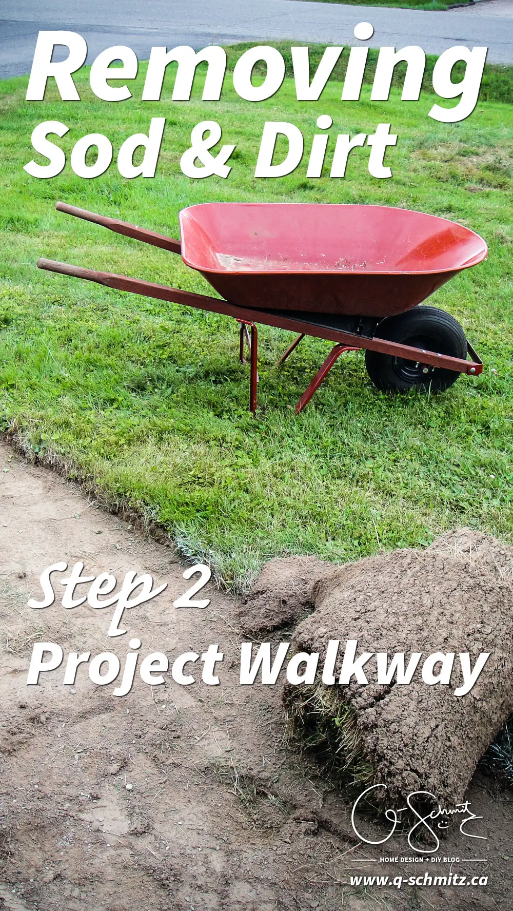 The second step for our DIY Project Walkway this summer – removing turf / sod and grass to make room for landscaping! 
