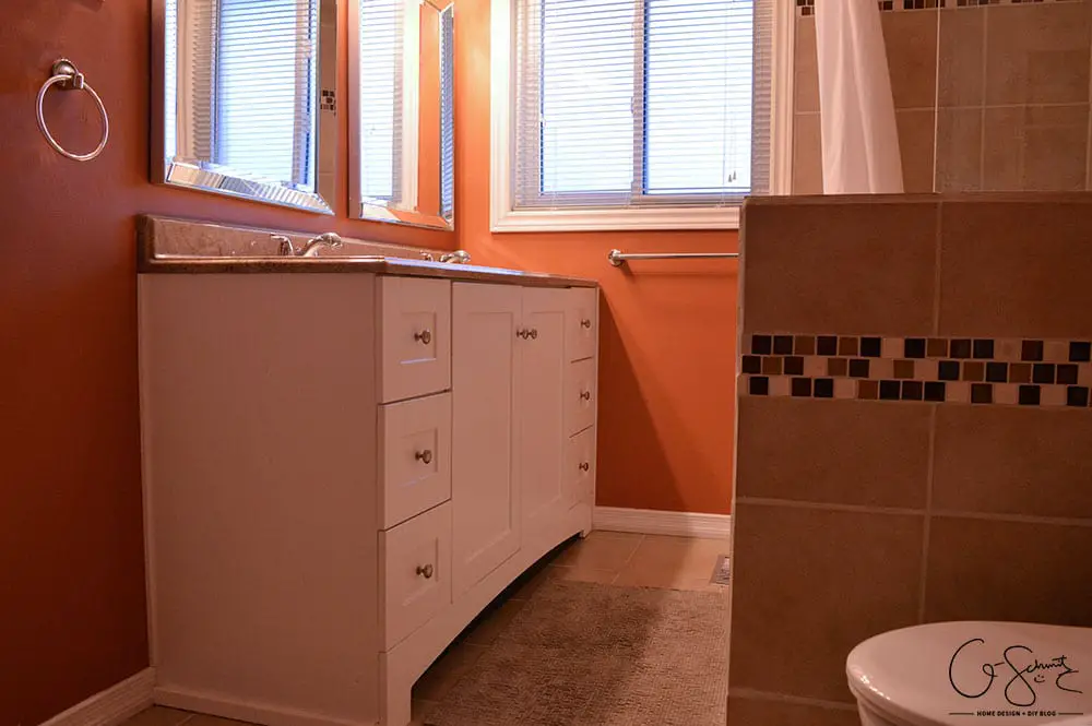 Have you ever tackled your own DIY bathroom renovation? Here is what our main bath looks like after we did ours! 