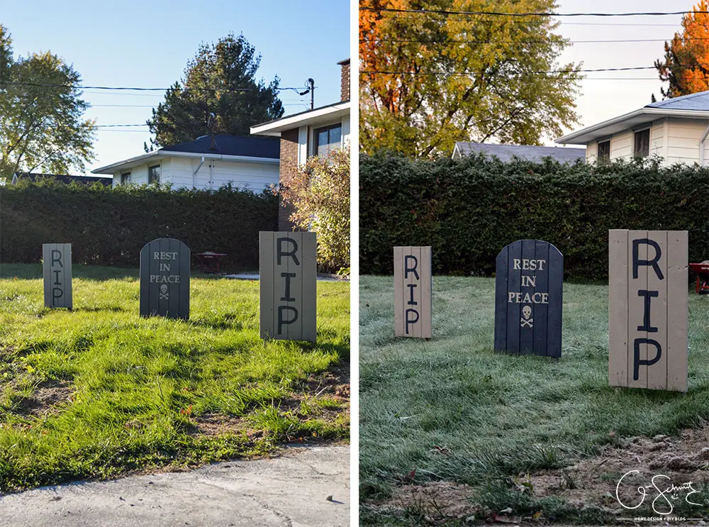 Here is my handy tutorial on how to make easy, cheap DIY gravestones that are perfect for Halloween! Would you believe me if I told you I made these for free?