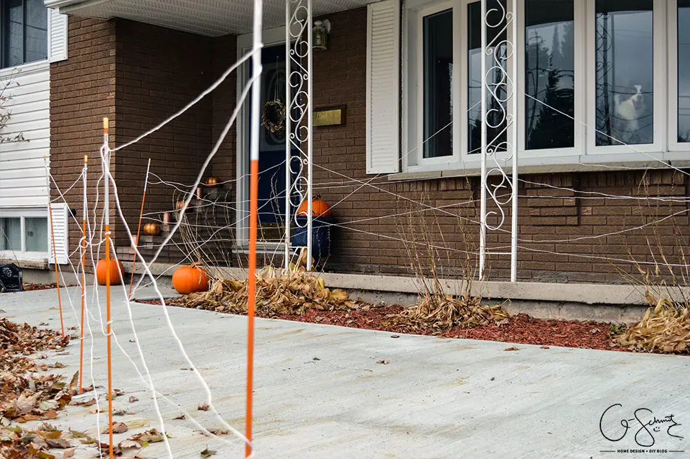 It’s always important to create a clear path and lit doorway when prepping for trick-or-treaters. Here is the second part of my Halloween Décor this year.