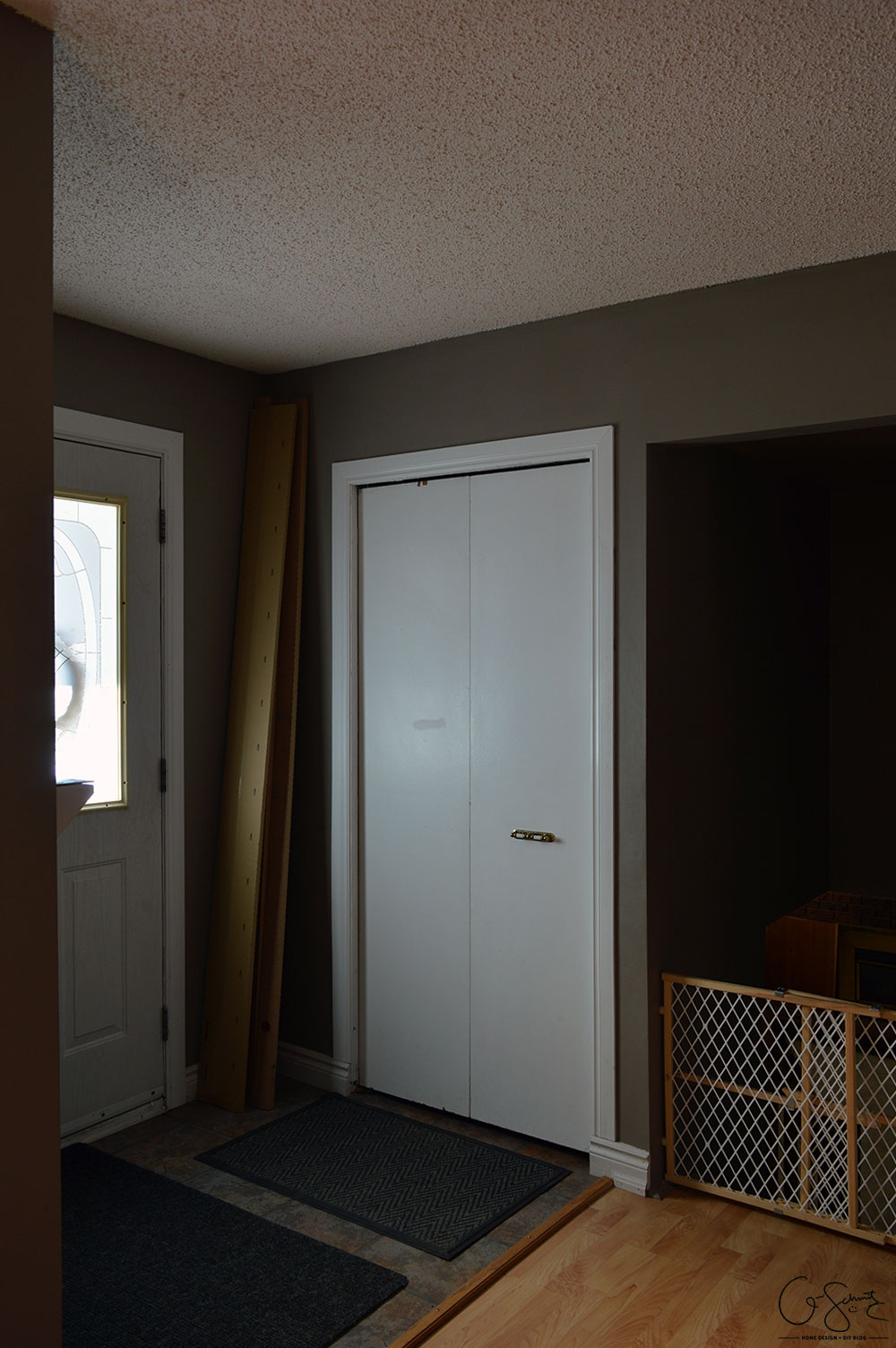 The living and dining room are two combined spaces in our house. Check out pictures of these two areas and the striped accent wall that joins them both together. 