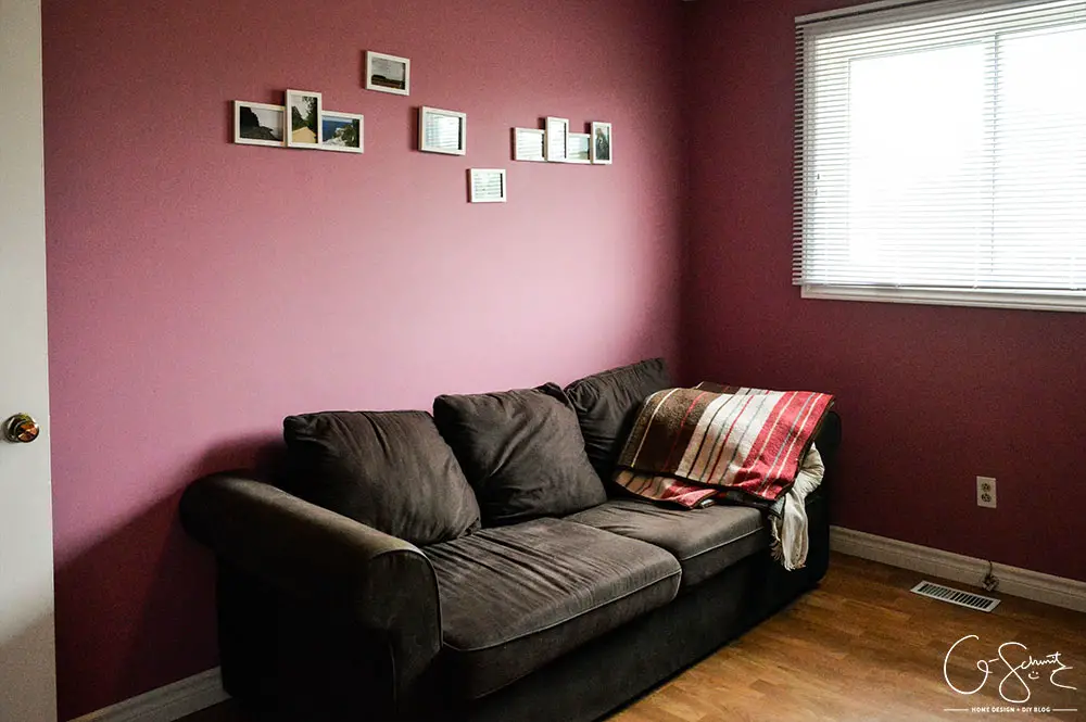 As soon as we moved into our house we painted all the rooms. For this room, I mixed a bunch of paint I already had to create the perfect “muted pepto-pink”, check it out in The Pink Room!