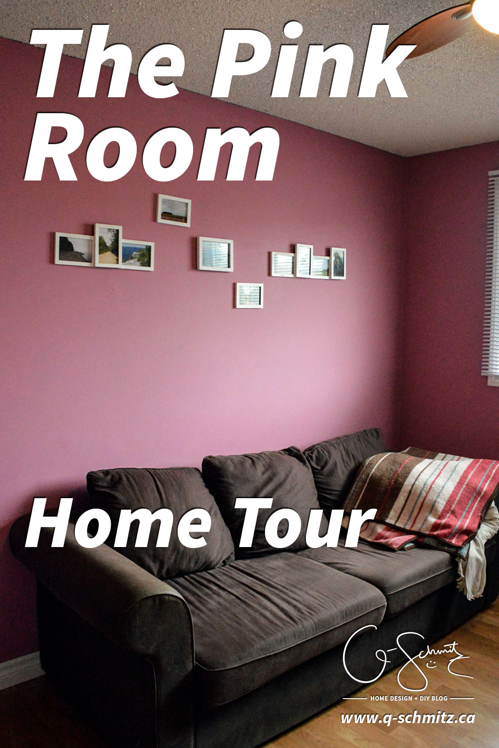 As soon as we moved into our house we painted all the rooms. For this room, I mixed a bunch of paint I already had to create the perfect “muted pepto-pink”, check it out in The Pink Room!