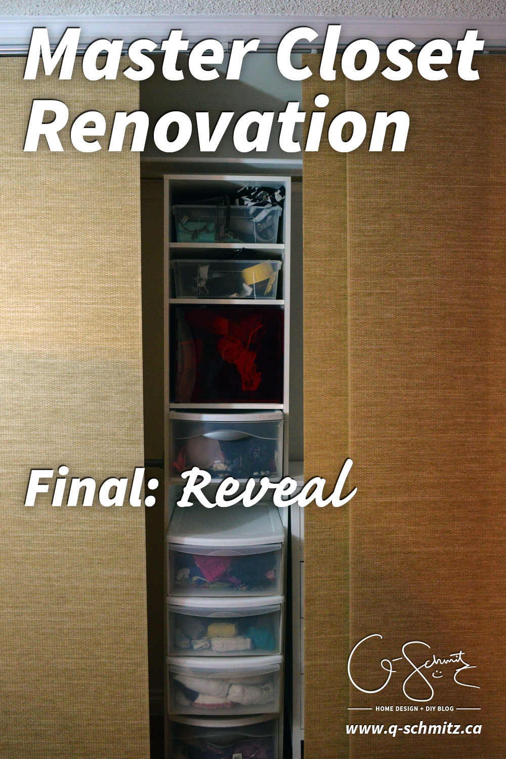 The master closet renovation final reveal shows how we were able to remove the small walls and open up a plain closet - adding more space and organization
