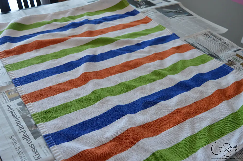 I have a simple project to share with you to update any fabric. I chose painting an Ikea rug, which is pretty quick and easy (seriously, anyone can do it!).