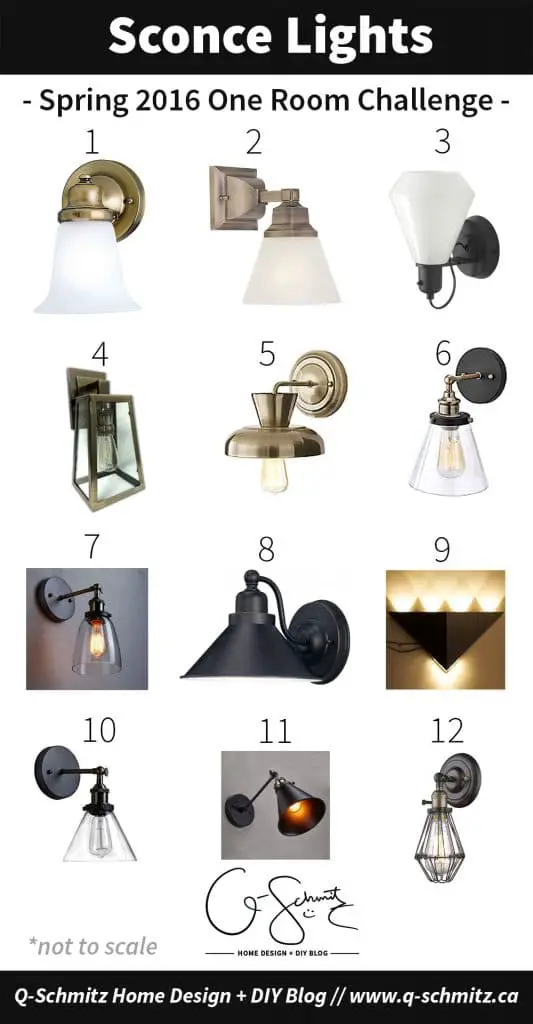 Week 4 of the One Room Challenge was spent tiling the bathroom, and I’m also sharing some of our sconce light options for the space.