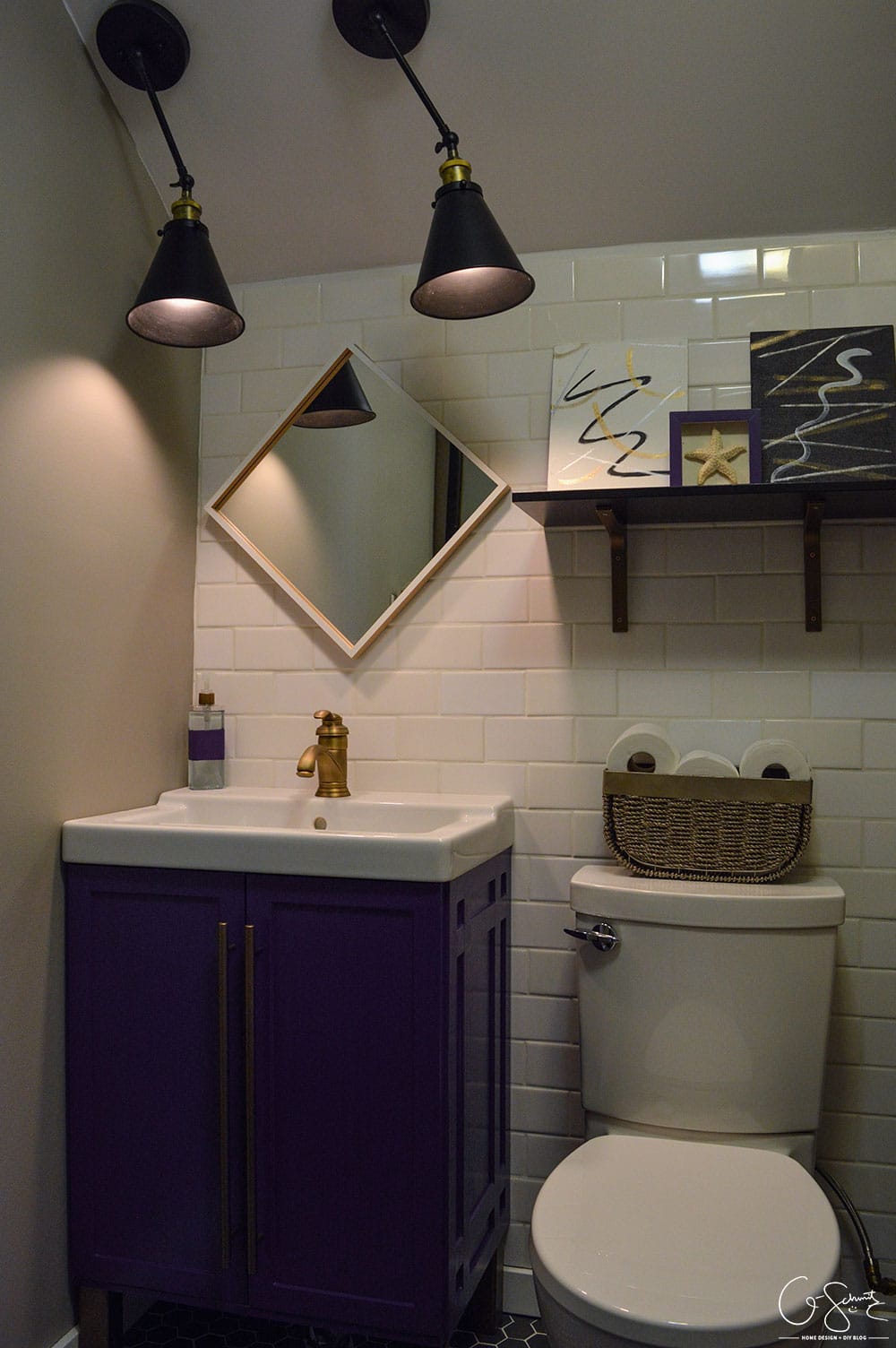 Today I am sharing the pictures of our basement half bathroom addition that we completed during the Spring 2016 One Room Challenge.