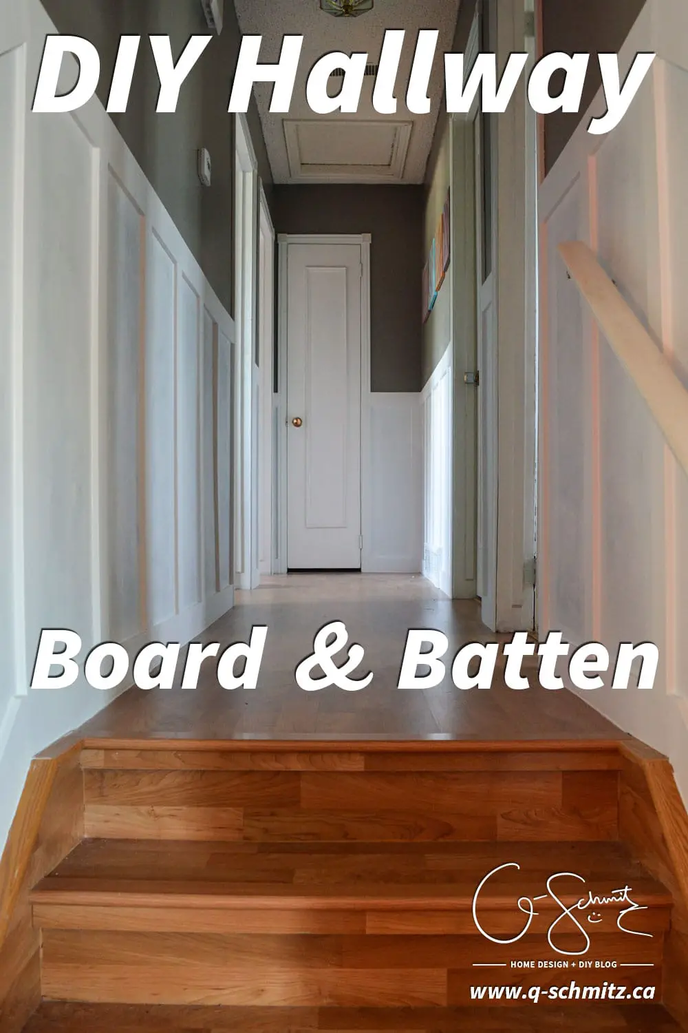 Do you have any millwork in your house? There are so many different styles, and almost no limits to what can be achieved with a few coats of paint and some pieces of trim! Here's an overview of how I was able to add board and batten style millwork to our hallway.