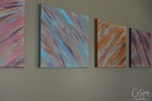 Have you ever painted your own artwork for your home? Anyone can create custom abstract paintings and you don't even have to be crafty! I'll show you how :)