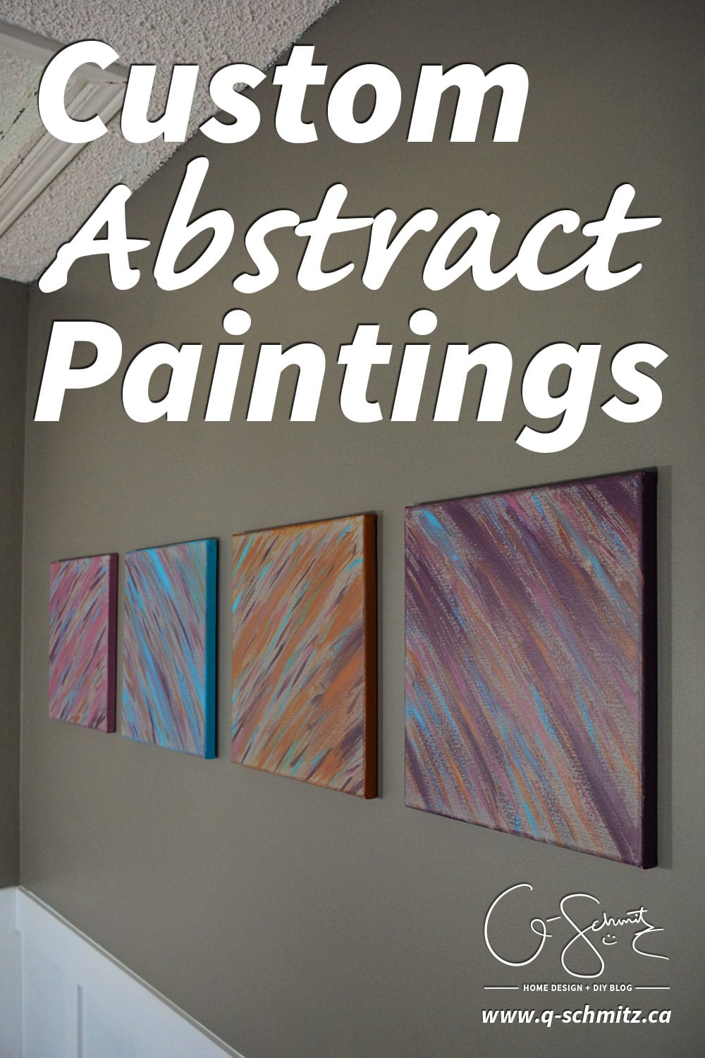 Have you ever painted your own artwork for your home? Anyone can create custom abstract paintings and you don't even have to be crafty! I'll show you how :)