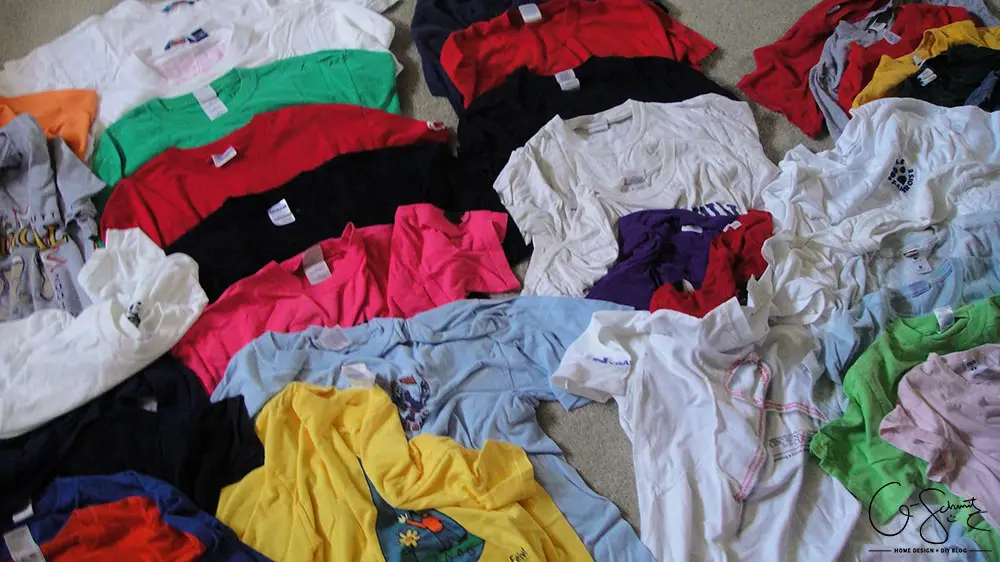 If you're someone like me that's held on to some old t-shirts and wanted to put them to good use, then you can certainly use this idea! Check out how I was able to repurpose years’ worth of (mostly) free clothing to create a custom t-shirt baby quilt.