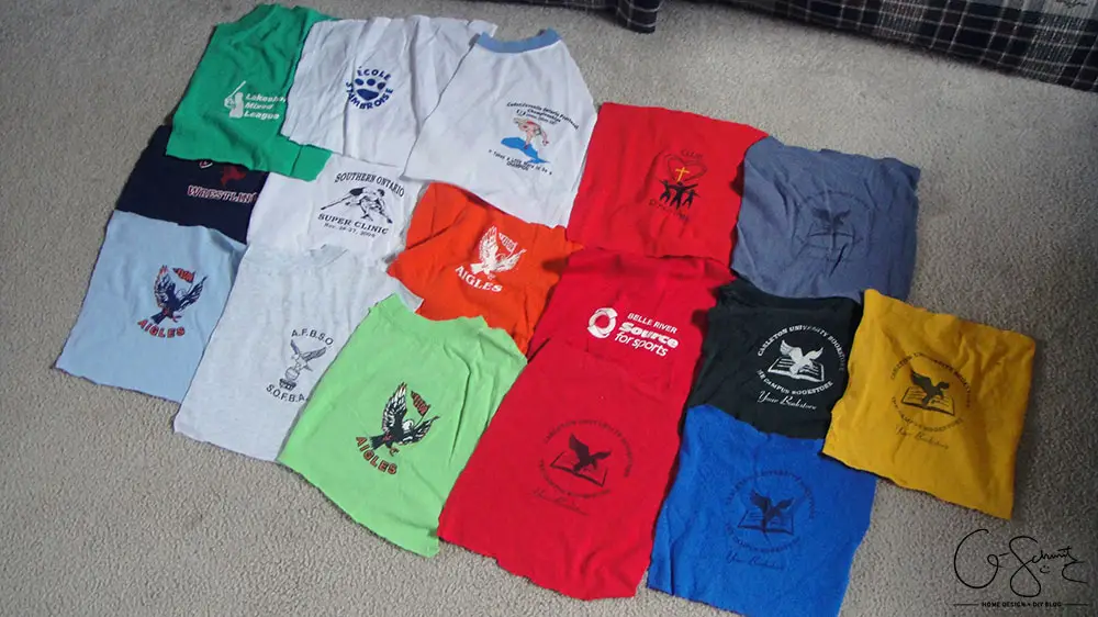 If you're someone like me that's held on to some old t-shirts and wanted to put them to good use, then you can certainly use this idea! Check out how I was able to repurpose years’ worth of (mostly) free clothing to create a custom t-shirt baby quilt.