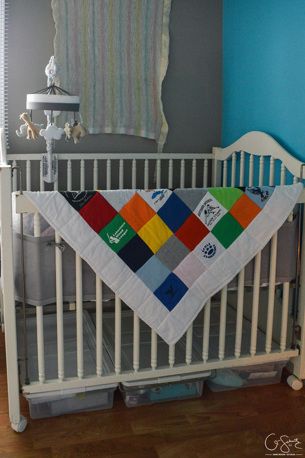 If you're someone like me that's held on to some old t-shirts and wanted to put them to good use, then you can certainly use this idea! Check out how I was able to repurpose years’ worth of (mostly) free clothing to create a custom t-shirt baby quilt.