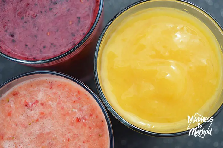 top view of smoothies