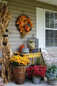 fall halloween front porch