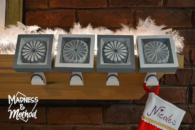 These DIY stocking holders not only look great, but they actually work! Whether you’re getting light and fluffy cotton balls for Christmas, or some lumps of coal; your stockings won't come crashing down.