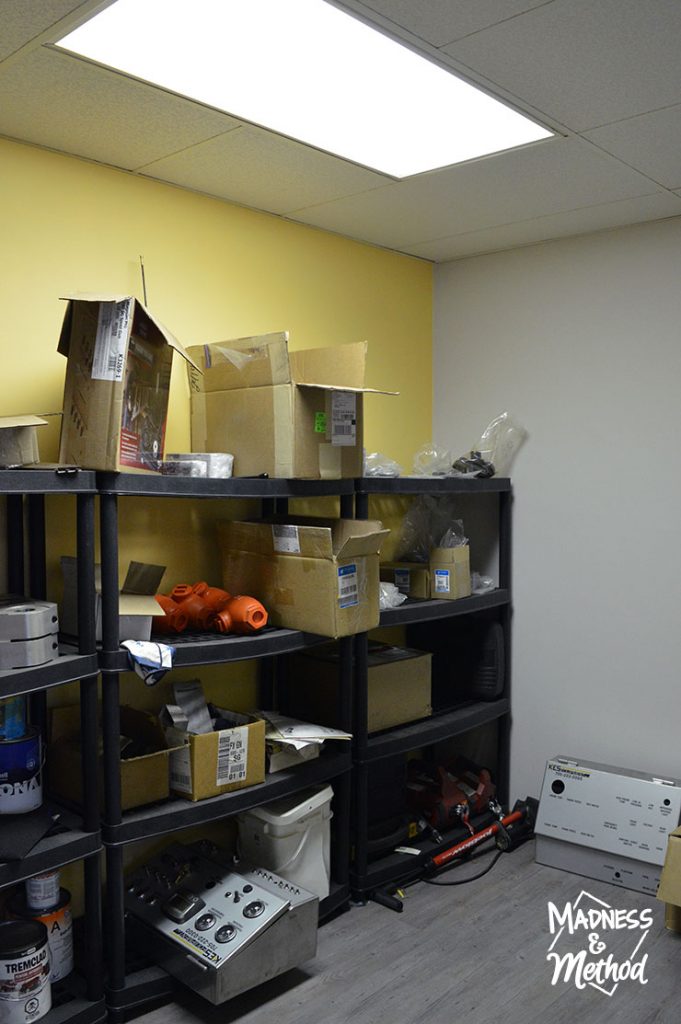 Storage Room Makeover [Industrial Office Renovation] Madness & Method