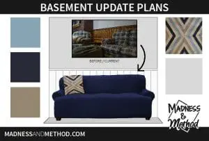 Are you planning on updating any spaces in your home this year? Last winter I showed a tour of our basement and wrote about all the things I wanted to fix. I've now figured out the design and colour scheme and will be discussing the basement update plans!