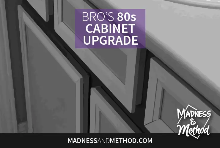 Check out this amazing DIY 80s cabinet upgrade! What if you love the layout of your kitchen or bathroom, but not the style? My brother’s bathroom vanity was a decent size, but it definitely needed to be updated...
