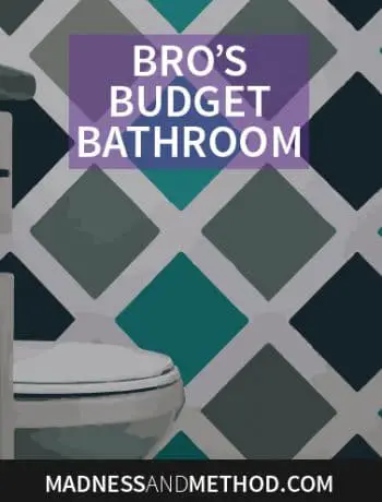 Today I'm sharing my bro's budget bathroom reveal! We tried to keep as many elements in the room as possible and updated almost everything with paint.
