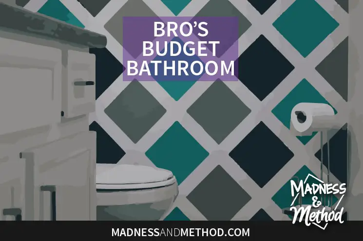 Today I'm sharing my bro's budget bathroom reveal! We tried to keep as many elements in the room as possible and updated almost everything with paint.