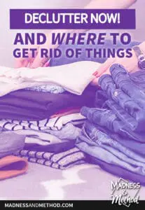 where to get rid of things text overlay on image of folded laundry