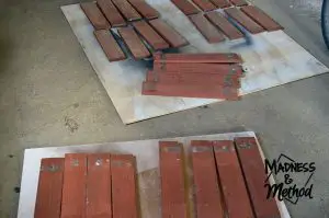 Patio furniture slats layed flat