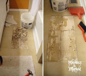 replace cracked tile and cleaning the tile mess