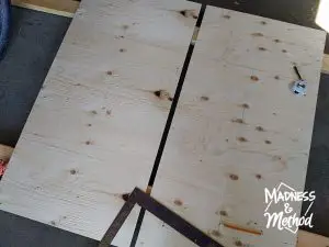 Building the plywood base for a washer toss game
