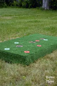 washer toss game board for texas horseshoes